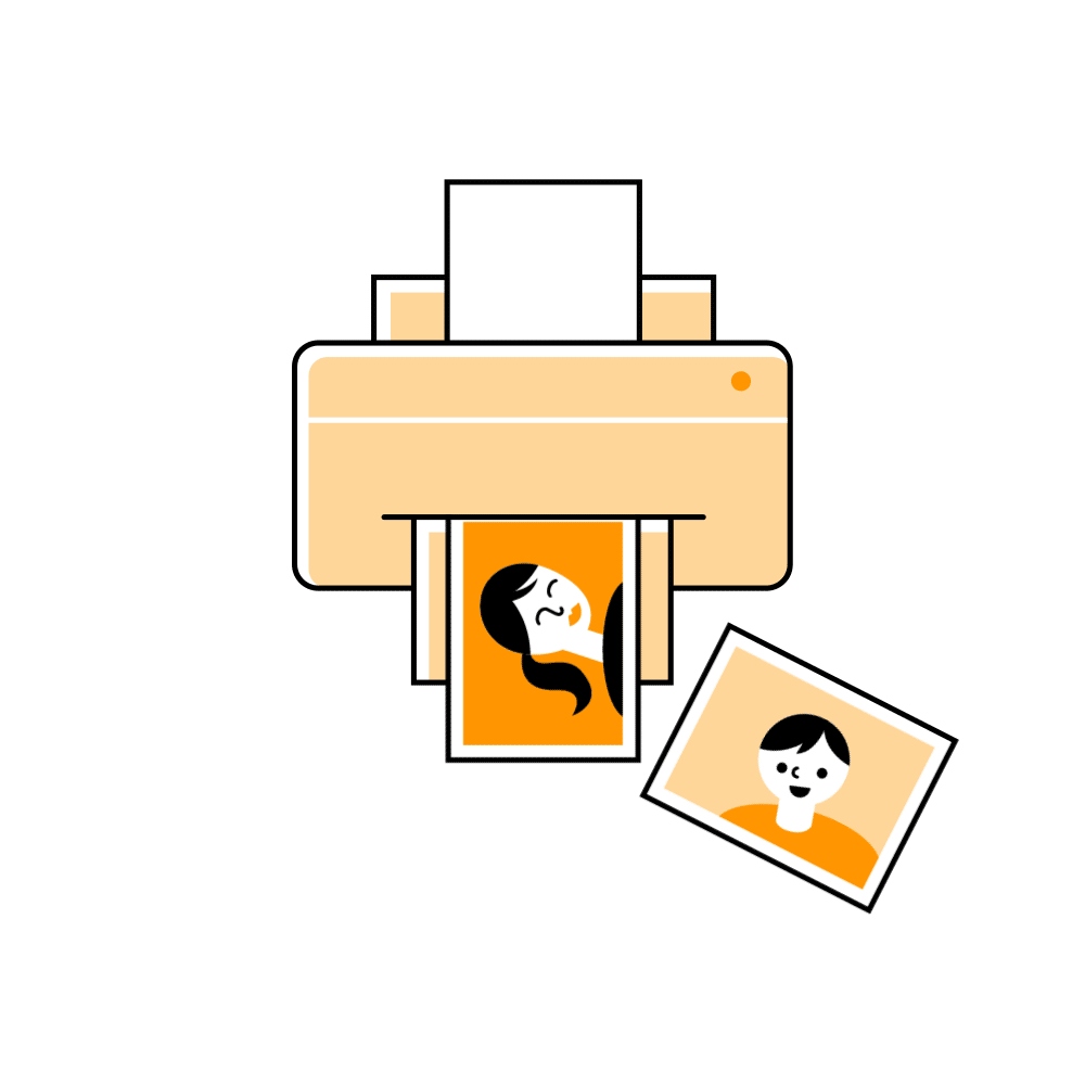 Photos being printed for delivery